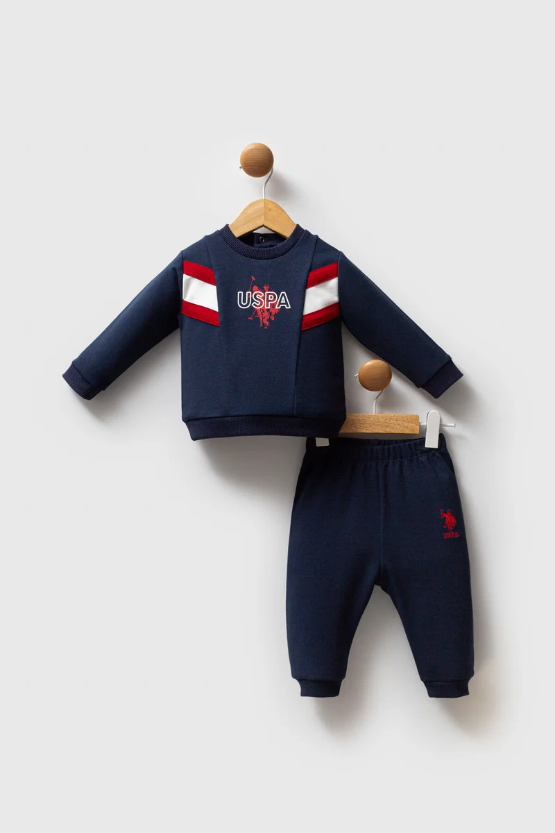 يو اس بولو اسن طقم يو إس بولو للأولاد الصغار (قطعتان) باللون الكحلي