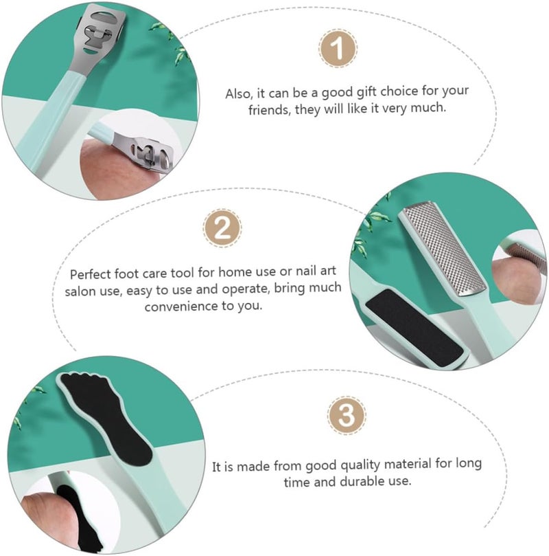 SHOWERORO 10-in-1 Foot Nail Trimmer and Exfoliating File Kit, Mint Green Pedicure Tools Set for Dead Skin Removal and Callus Care, Foot Care Accessories for Soft Heel Repair at Home - Image 3