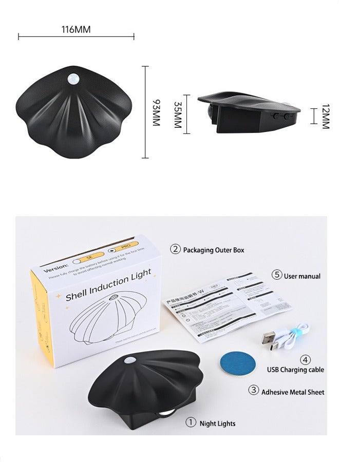 Motion Sensor Night Wall Light, 3-Color Dimmable Indoor Wall Lamps, USB Rechargeable LED Wall Sconces, Wireless Small Wall Mounted Light Battery Operated for Bedroom, Stairs, Hallway - Image 5