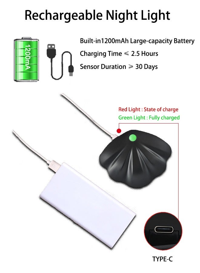 Motion Sensor Night Wall Light, 3-Color Dimmable Indoor Wall Lamps, USB Rechargeable LED Wall Sconces, Wireless Small Wall Mounted Light Battery Operated for Bedroom, Stairs, Hallway - Image 4