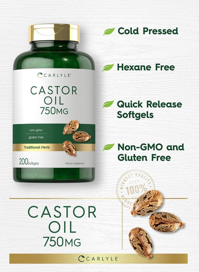Carlyle Castor Oil 750mg | 200 Softgels | Traditional Herb | Non-GMO, Gluten Free Supplement - Image 3