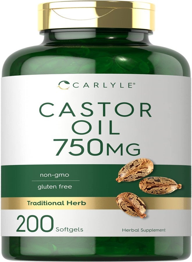 Carlyle Castor Oil 750mg | 200 Softgels | Traditional Herb | Non-GMO, Gluten Free Supplement - Image 1