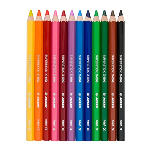 JOLLY X-Big Jumbo Colored Pencils; Set of 12, Perfect for Special Needs, Art Therapy, Pre-School and Early Learners, Multicolor (3099-0001) - Image 4