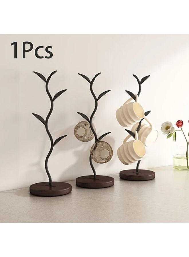 1pc Wooden Tree Cup Holder Modern Minimalist Table Decor Space Saving Cup Organizer - Image 3