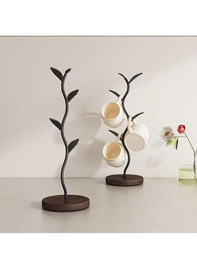 1pc Wooden Tree Cup Holder Modern Minimalist Table Decor Space Saving Cup Organizer - Image 5