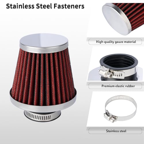 Evermotor Atv Air Filter, 52mm 53mm 54mm Motorcycle Vent Cleaner for 50cc 70cc 90cc 110cc 125cc 150cc Scooter, Quad Bike - Image 3