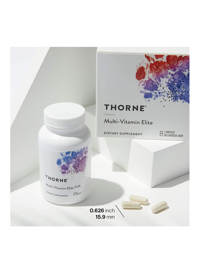 Thorne - 2 Bottles Multivitamin Elite A.M And P.M Dietary Supplement - 180 Capsules - Image 1