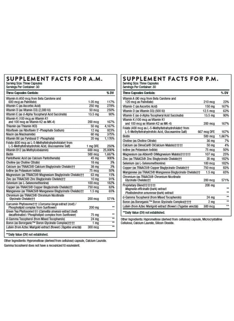 Thorne - 2 Bottles Multivitamin Elite A.M And P.M Dietary Supplement - 180 Capsules - Image 1