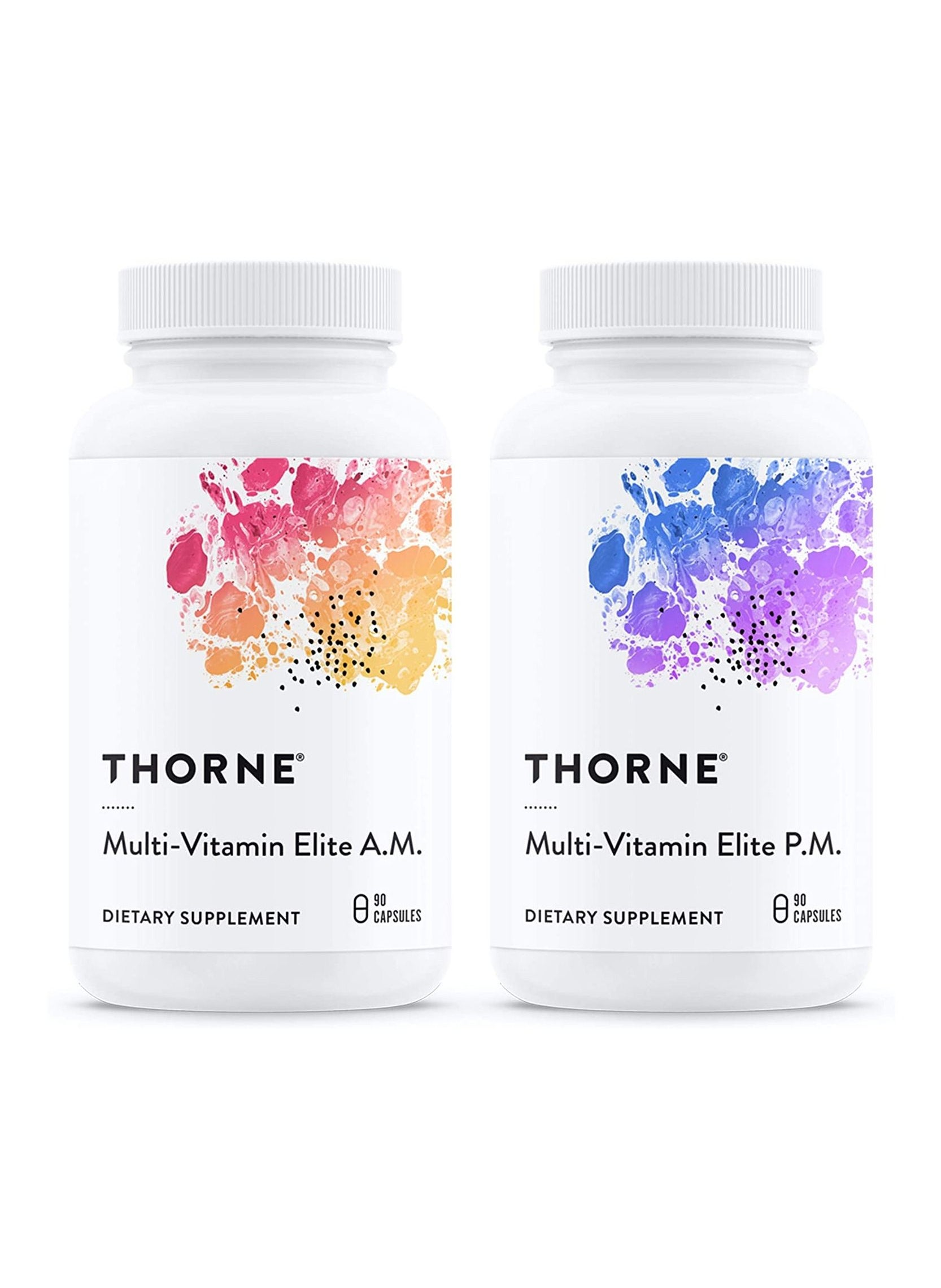 Thorne 2 Bottles Multivitamin Elite A.M And P.M Dietary Supplement - 180 Capsules 