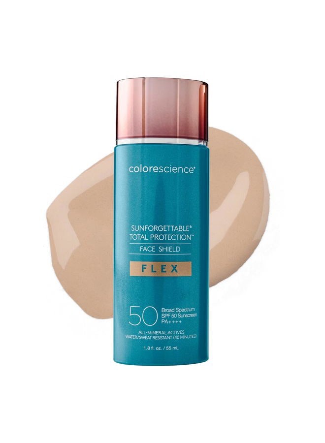 Colorescience واقي شمس معدني ملون FLEX SPF 50، تغطية قابلة للبناء بتعديل اللون مع أكسيد الزنك، دفاع بيئي ضد الضوء الأزرق والتلوث، لجميع ألوان البشرة، 1.8 fl. oz., لايت - Image 1