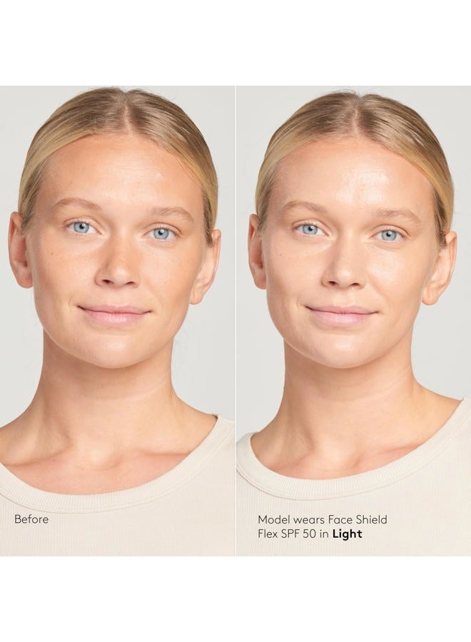 Colorescience واقي شمس معدني ملون FLEX SPF 50، تغطية قابلة للبناء بتعديل اللون مع أكسيد الزنك، دفاع بيئي ضد الضوء الأزرق والتلوث، لجميع ألوان البشرة، 1.8 fl. oz., لايت - Image 3