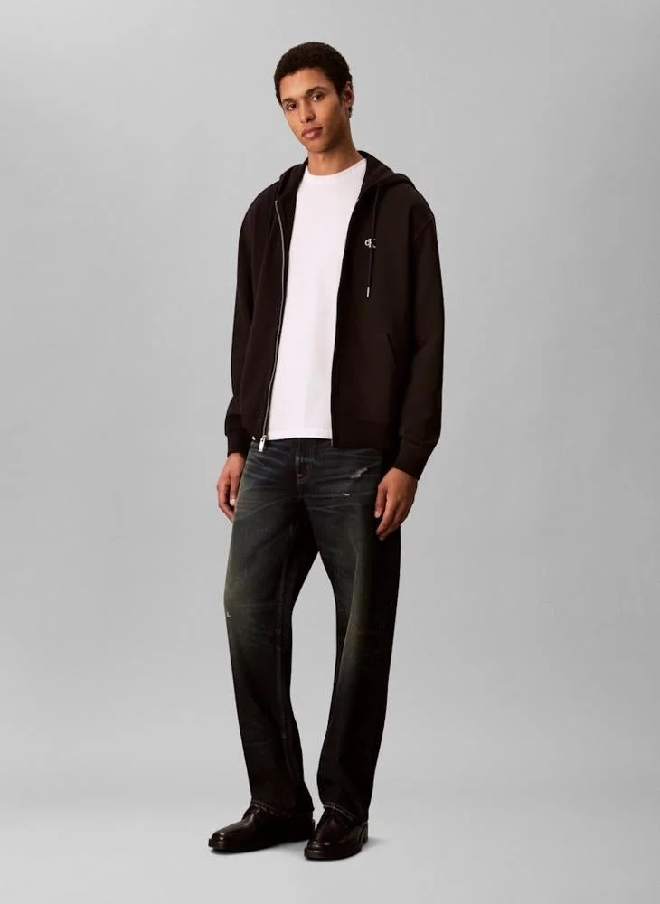 Calvin Klein Jeans  Sueded Terry Zip-Thru Hoody for Men | Best Price UAE