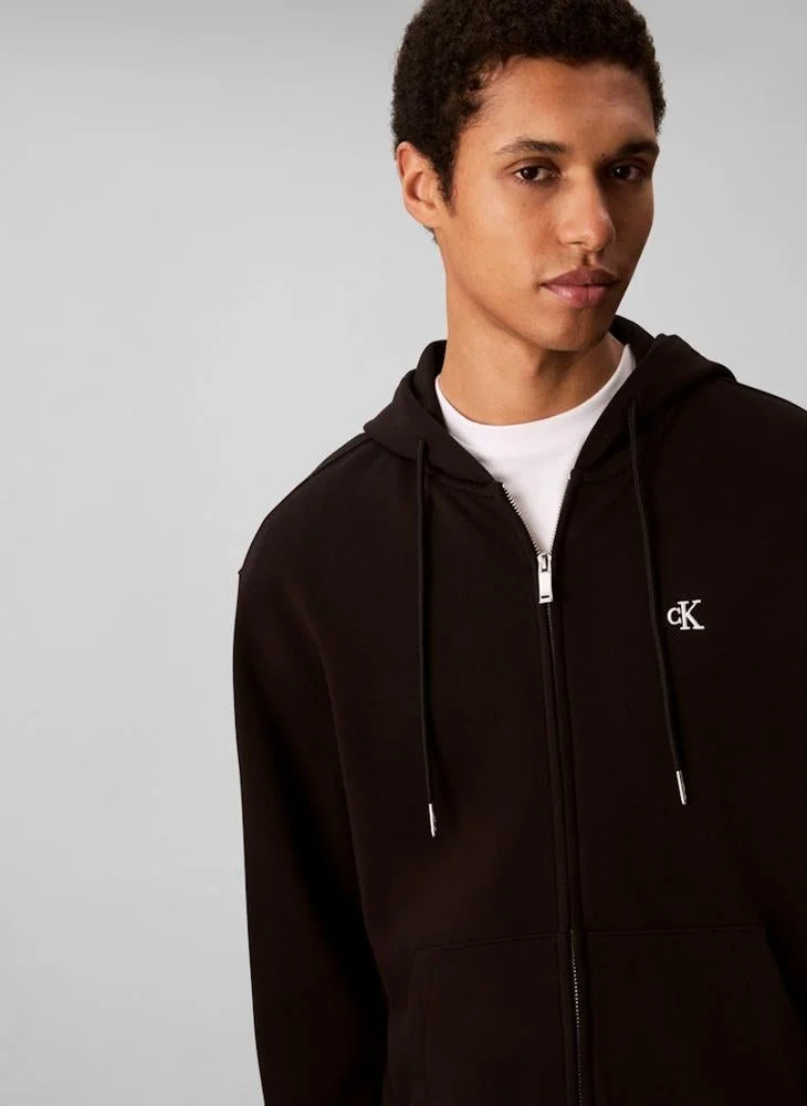 Calvin Klein Jeans  Sueded Terry Zip-Thru Hoody for Men | Best Price UAE