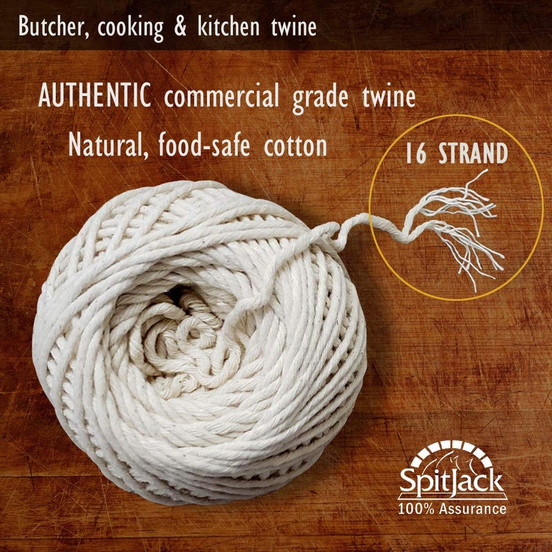 SpitJack Meat Trussing Needle and Butchers Cooking Twine Kit for Sewing Up Whole Hog, Pig, and Roasting Chicken and Turkey. 7 Inch Stainless Steel Needle and 185 Feet of Cotton Kitchen String. - Image 2