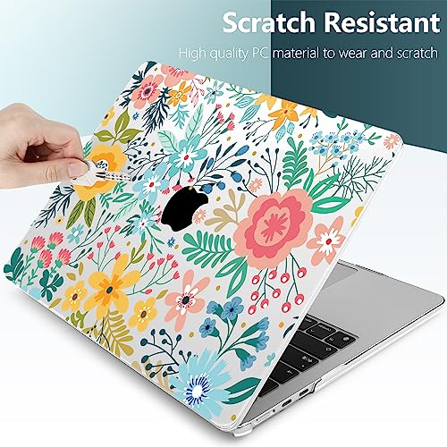TWOLSKOO for M4 MacBook Air 13.6 inch Case 2025-2022 Release M4 A3240 M3 A3113 M2 A2681, Plastic Hard Shell & Screen Protector & Keyboard Cover & Trackpad Film, Abstract Flower - Image 4