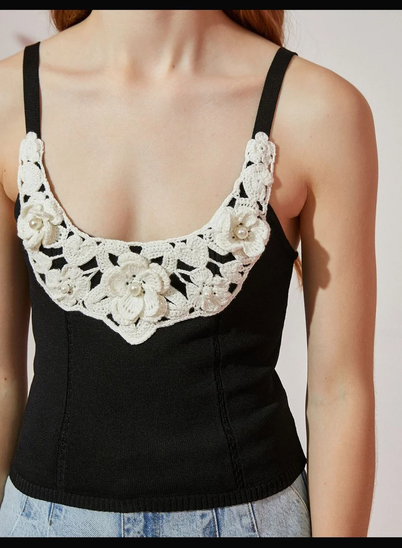 كوتون Knitted Detail Tank Top
