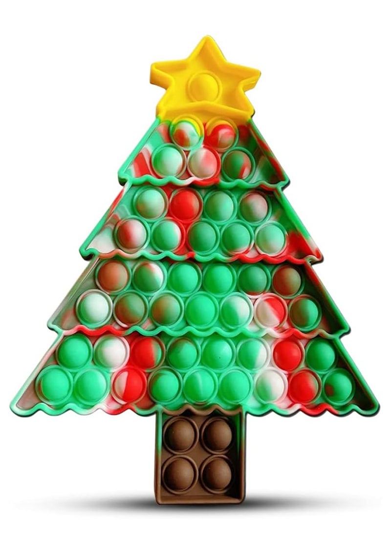 لعبة بوب ات فيدجيت للكريسماس على شكل شجرة بوبيت هدايا الكريسماس للاطفال والبالغين والاطفال لعبة دفع ممتعة لتخفيف التوتر سانتا الجان حلية بوبيت هدية بوبيت الحسية - Image 1