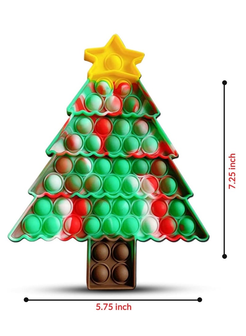 لعبة بوب ات فيدجيت للكريسماس على شكل شجرة بوبيت هدايا الكريسماس للاطفال والبالغين والاطفال لعبة دفع ممتعة لتخفيف التوتر سانتا الجان حلية بوبيت هدية بوبيت الحسية - Image 2