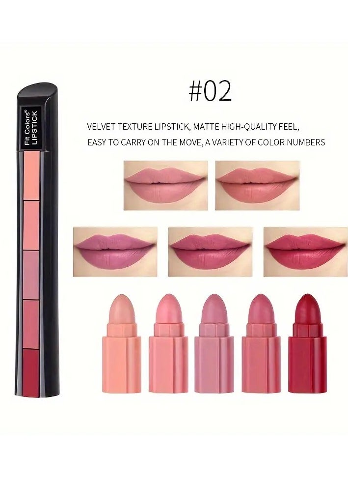 Fit Colors 6 Color Lipstick Set 6 Sections Velvet Revealing Color Nonstick Cup Lip Gloss Pencil Waterproof Velvet Lip Gloss  - Image 3