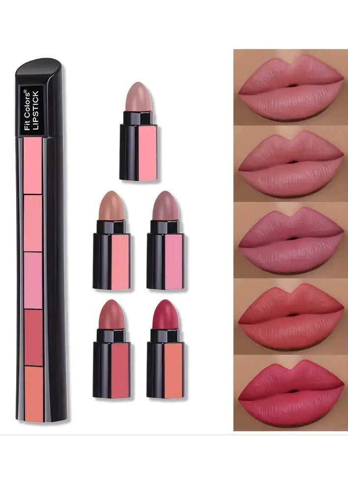 Fit Colors 6 Color Lipstick Set 6 Sections Velvet Revealing Color Nonstick Cup Lip Gloss Pencil Waterproof Velvet Lip Gloss  - Image 5