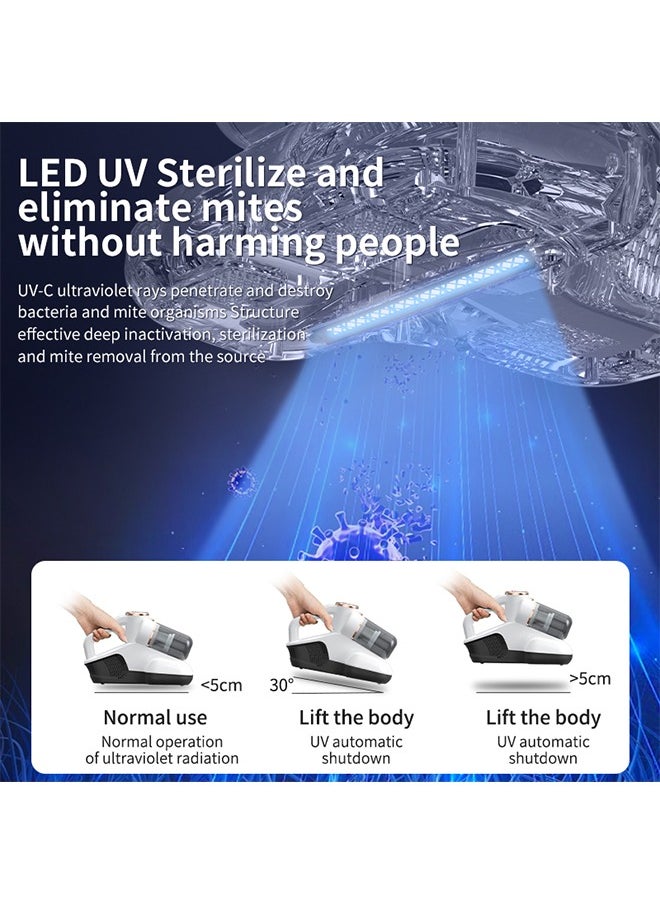 Joshberg - Dual Cup Dust Mite Vacuum,Cordlerss Bed Vacuum Cleaner,Bed Mattress Vacuum Cleaner with UV Light,10000pa Suction and 7500 Rpm/Min for Mite Removal - Image 1