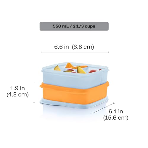 Tupperware Lunch-It Portion & Go Compact 2-Lunch Box Set - Dishwasher Safe & BPA Free - (2.3 Cups/550 ml),Polypropylene Polyethylene - Image 3
