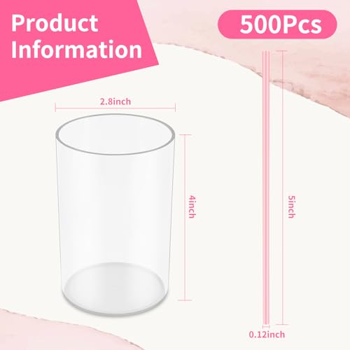 DLUGOPIS 500 Pcs Pink Coffee Stir Sticks Set Coffee Stirrers Holder Acrylic Stir Stick Holder Bar Straws Cocktail Straws Drink Stirrers for Coffee Bar Cocktail Milk Tea Restaurant Home Kitchen Party Supplies - Image 2