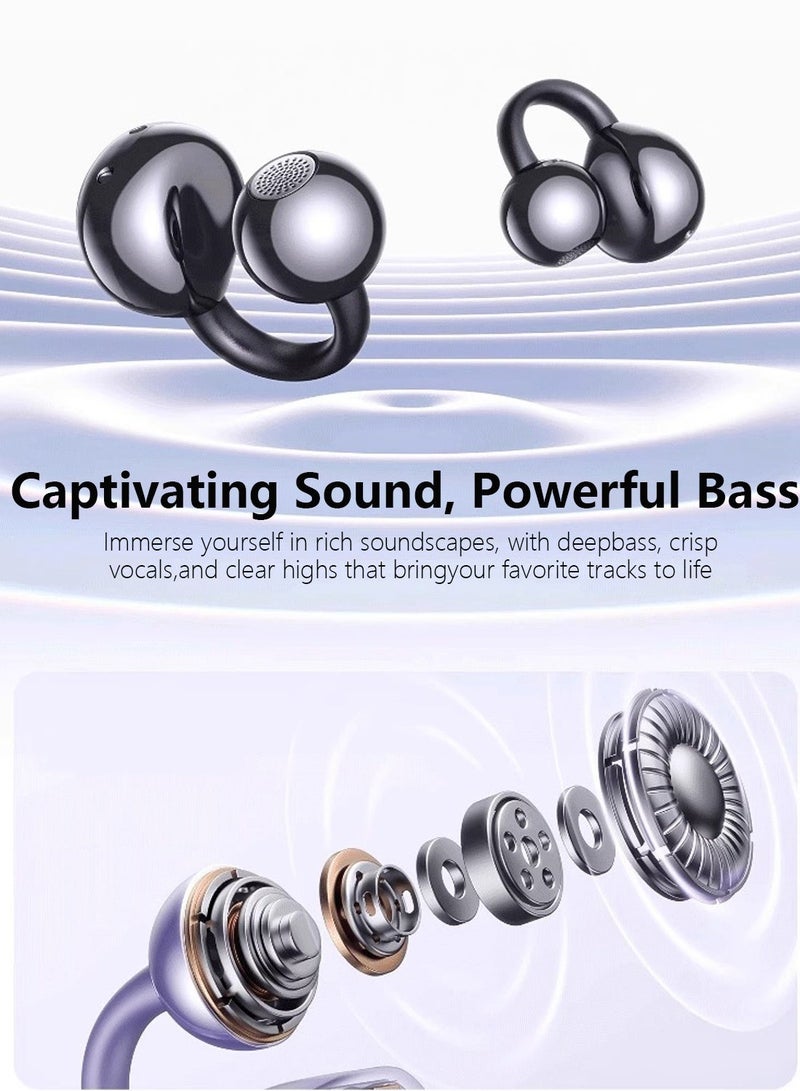 CoomBe Clip-On Earphones, Bluetooth Earphones, Ear Clip 9D Stereo OWS Sports Wireless Earphones, Stereo Music Heaophone, True Wireless Stereo Bluetooth Headset - Image 4