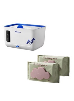 Babycare Babycare - Wipe Warmer and Wet Wipes, Pack of 2 (160 Pieces), BPA-Free, Non-Toxic, Gentle on Baby Skin, Moisturizing Formula, Soft and Thick Wipes, Temperature-Controlled Warmer, Hygienic Wipe Dispenser, Easy to Use, Ideal for Newborns, Safe and Effective Cleaning, Portable Design, Convenient Combo Pack, Nursery Essential  - Image 1