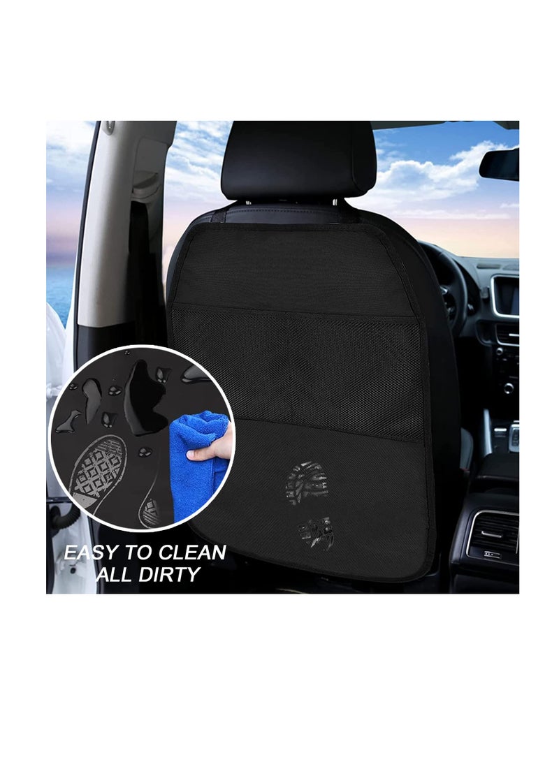 Excefore Car Seat Protector, Two Pieces Car Seat Organizer for Children with Two Pockets, Universal Car Seat Back Protector to Protect Car Seats from Dirt and Damage, Black - Image 5