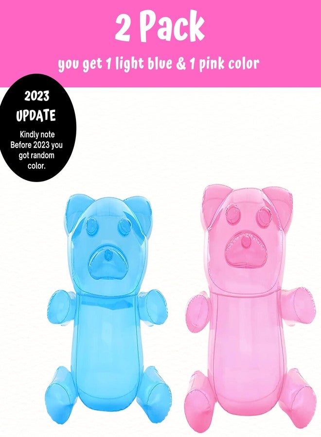 4E's Novelty 2 Inflatable 24 inch Huge Gummy Bears, Candyland Party Decorations for Girls, Birthday Party Favors, Lollipop Two Sweet Theme Birthday Party Supplies, Unique Pool Floaties Toys - Image 4