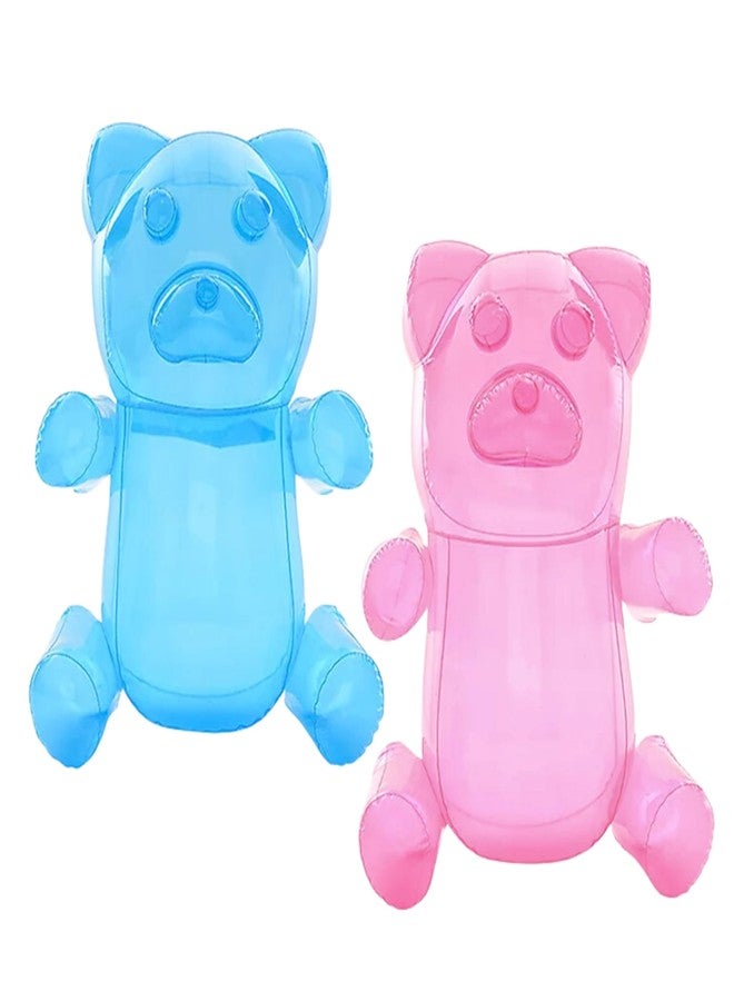 4E's Novelty 2 Inflatable 24 inch Huge Gummy Bears, Candyland Party Decorations for Girls, Birthday Party Favors, Lollipop Two Sweet Theme Birthday Party Supplies, Unique Pool Floaties Toys - Image 1