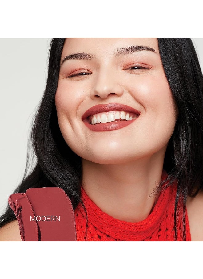 Lip Blur Soft Matte Lipstick - Long Lasting Lipstick With Hydrating, Buildable Coverage - Enriched With Hyaluronic Acid + Softening Jojoba To Nourish Lips - Modern (0.07 Oz)
