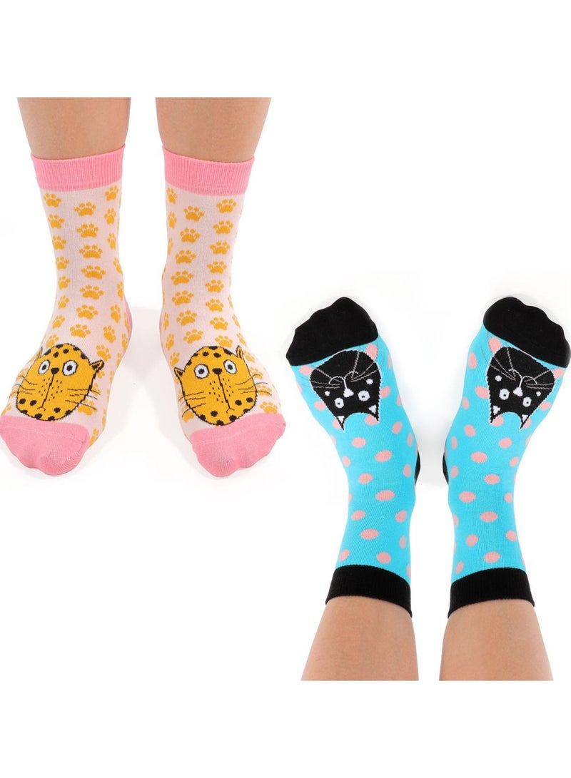 Biggdesign جوارب نسائية بتصميم قطط من بيغ ديزاين 5 أزواج - Image 3