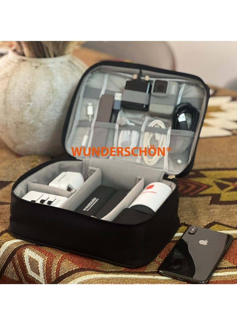 WUNDERSCHÖN - WUNEDRSCHÖN | Organizer Travel Hand Bag with 14 Organizers and Customizable Compartments Suitable For Gadgets Adaptors Chargers Power Bank Charging Cables - Image 1