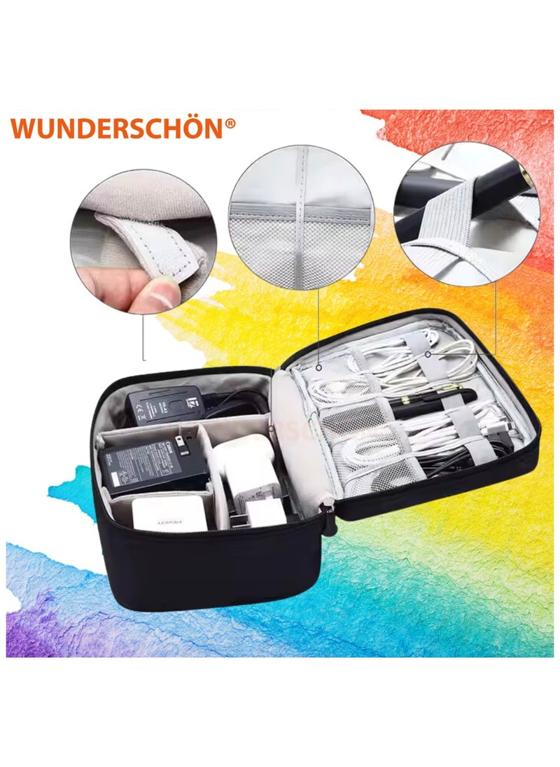 WUNDERSCHÖN - WUNEDRSCHÖN | Organizer Travel Hand Bag with 14 Organizers and Customizable Compartments Suitable For Gadgets Adaptors Chargers Power Bank Charging Cables - Image 1