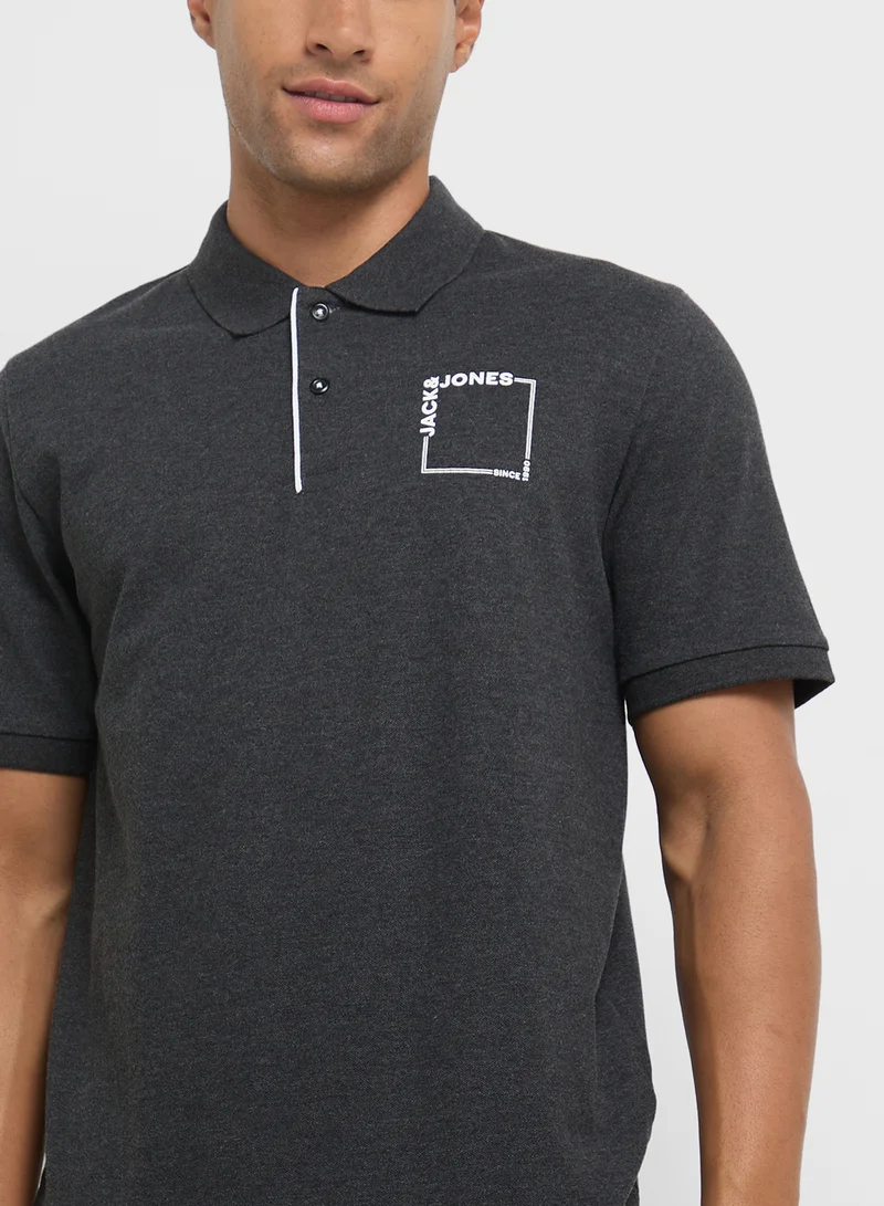 JACK & JONES Verner Chest Print Polo