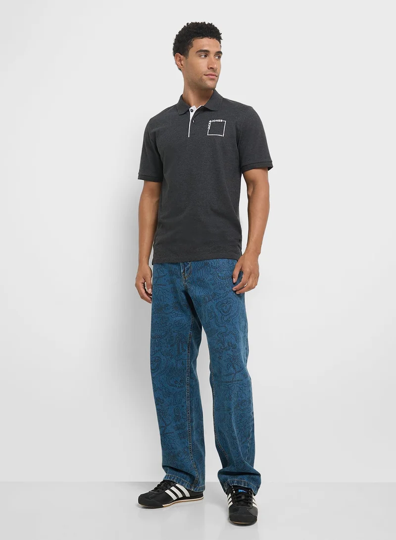 JACK & JONES Verner Chest Print Polo