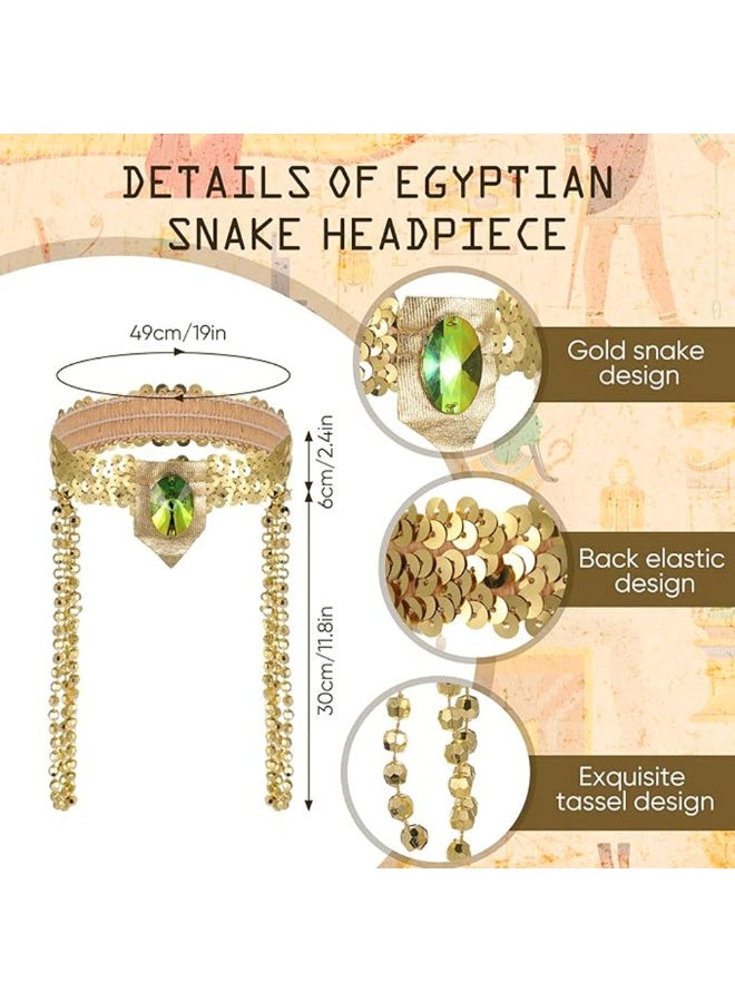 BrainGiggles Egyptian Cleopatra Dress & Accessories Kit Ancient Egyptian Costume Fancy Blue Dress Mardi Gras Masquerade Party Costume for Kids Girls -130cm - Image 4