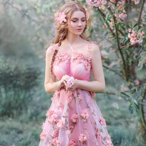 LACGO 48 PCS Fake Flowers Heads - Artificial Flower Heads Bulk Silk Faux Rose DIY Flower Embellishments Blossom Wreath Bouquets for Crafts Wedding Bridal Party Baby Shower Home Decoration(Pink) - Image 4