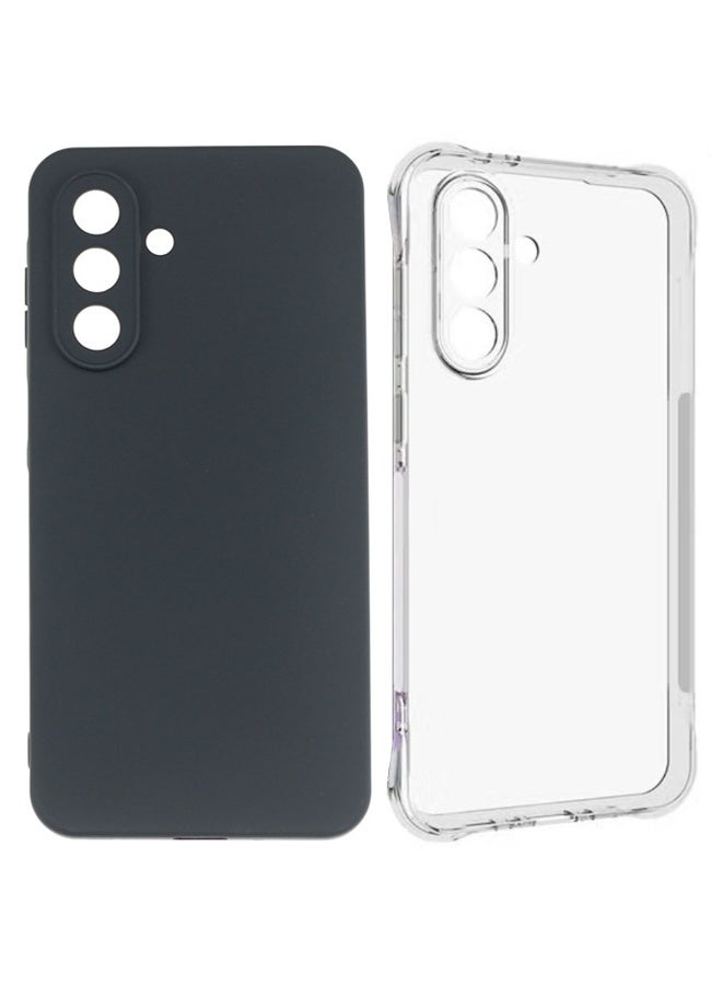 SanHu for Samsung Galaxy A17 4G/5G 2-In-1 Thin Soft Case Cover, Anti Drop Protection, Anti Fingerprint, Durable, Easy To Clean And Install, Frosted Protective Case+Transparent Four Corner Anti Drop Protective Case - Image 1