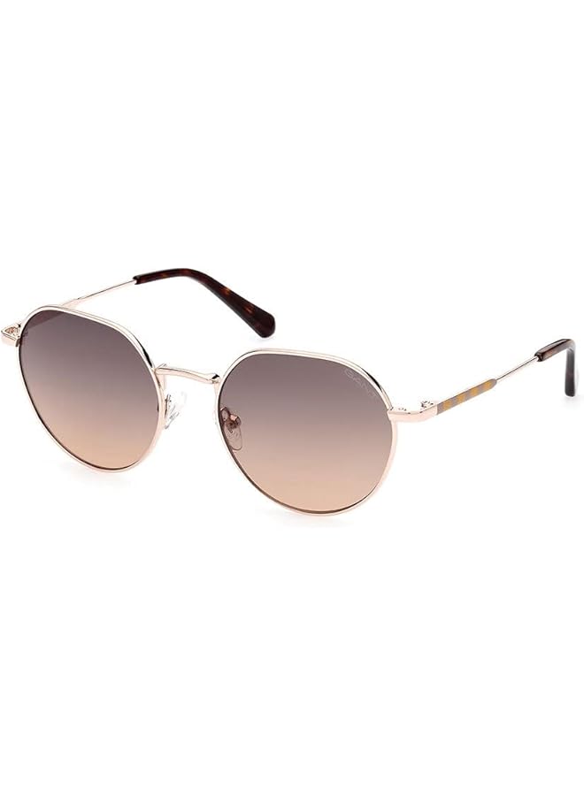 GANT GA809028B53 Round Shape Polarized Sunglasses for Women 53 mm Lens Size Shiny Rose Gold/Gradient Smoke - Image 1