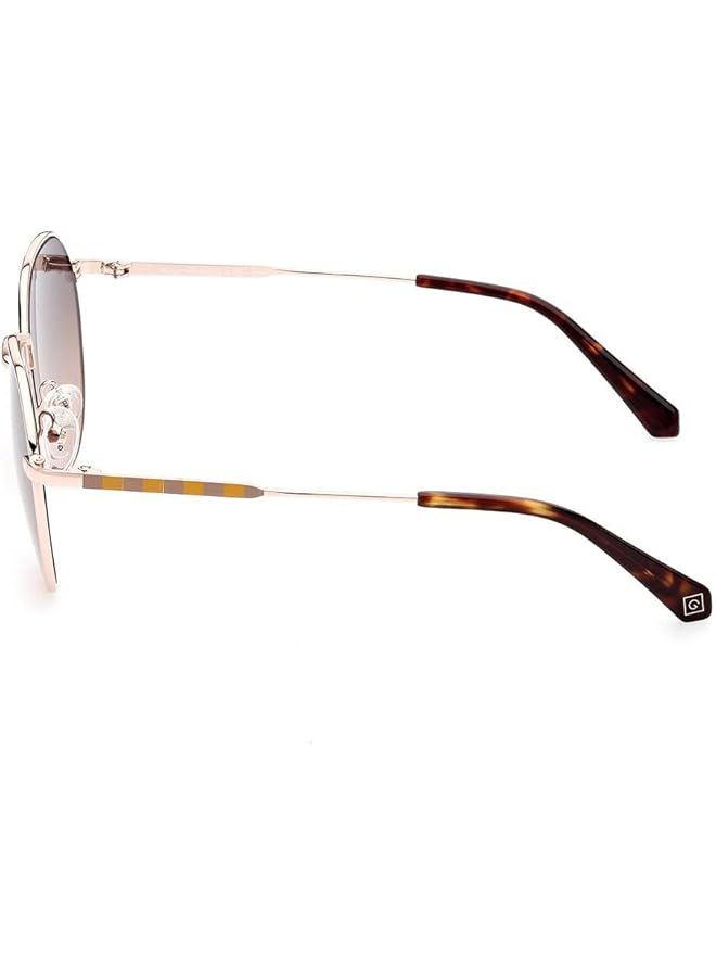 GANT GA809028B53 Round Shape Polarized Sunglasses for Women 53 mm Lens Size Shiny Rose Gold/Gradient Smoke - Image 2