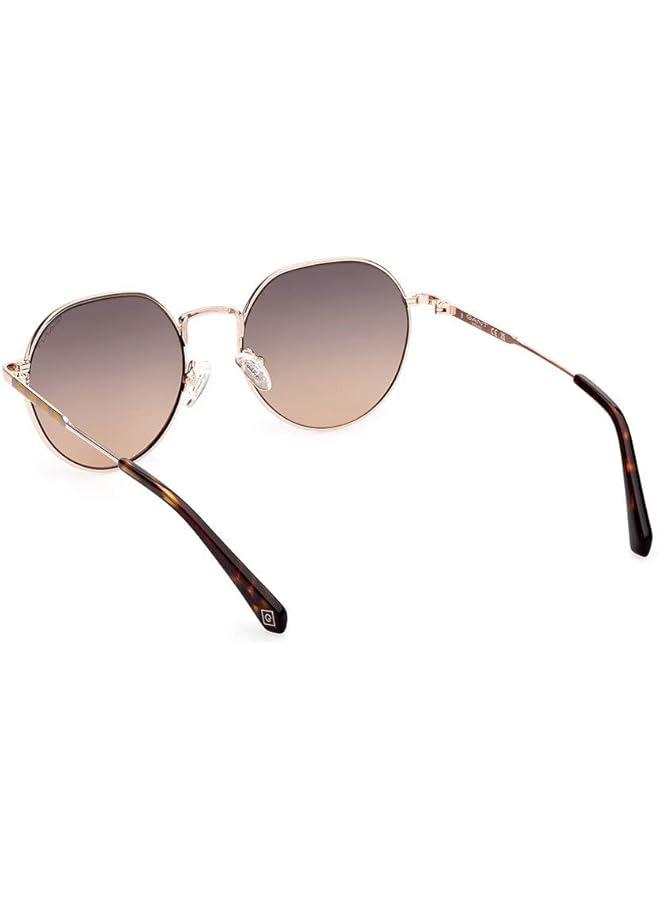 GANT GA809028B53 Round Shape Polarized Sunglasses for Women 53 mm Lens Size Shiny Rose Gold/Gradient Smoke - Image 3