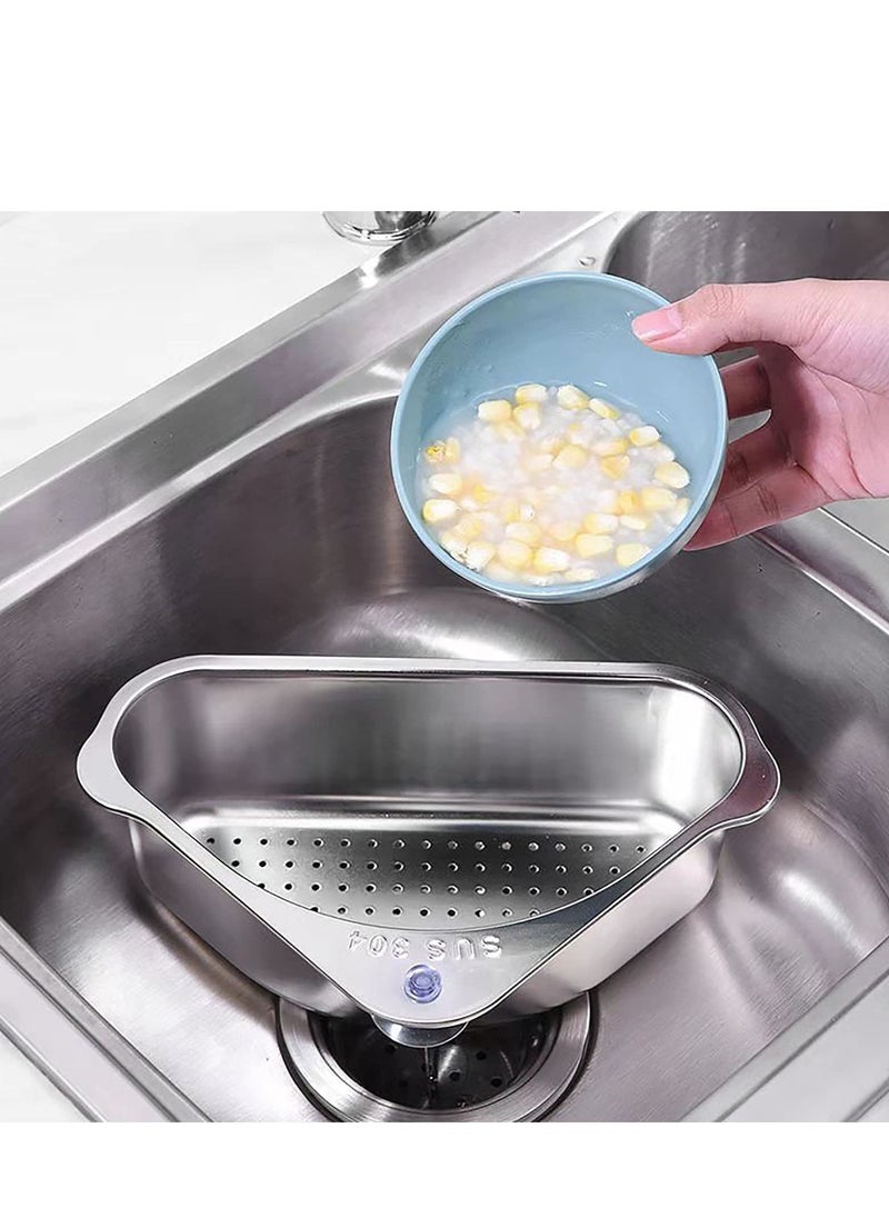 SYOSI Stainless Steel Sink Strainer Basket Triangle Sink,Triangle Sink Drainer Basket for Sink Food Strainer or Storage Rack  - Image 4