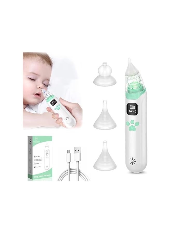 Nasal Aspirator for Baby - Electric Nose Aspirator for Toddler, Baby Nose Sucker, Automatic Nose Cleaner with 3 Silicone Tips, 3 Adjustable Suction Level, Music and Light Soothing Function - Image 1
