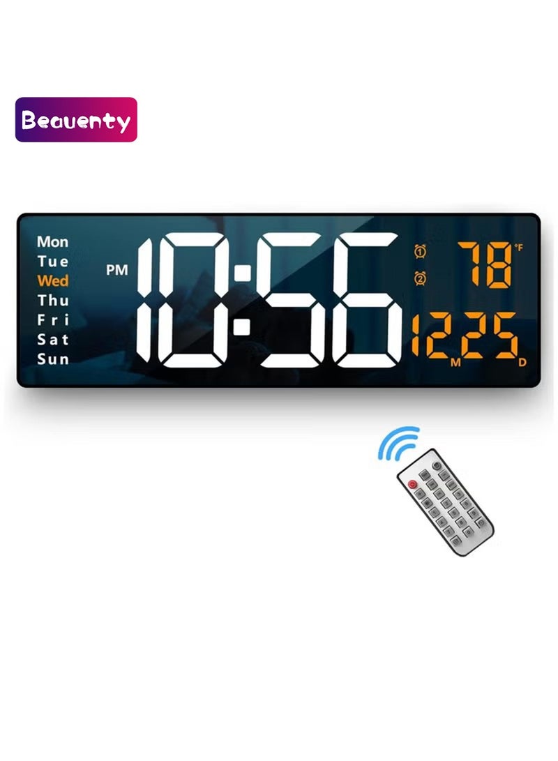 بيوينتي ساعة حائط رقمية LED كبيرة مع تحكم عن بعد. - Image 1