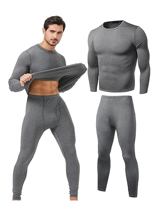 GUDOO Mens Thermal Underwear Set Long Sleeve Tops Long Johns Thermal Base Layer Bottom Fleece Lined Quick Drying XXL - Image 1