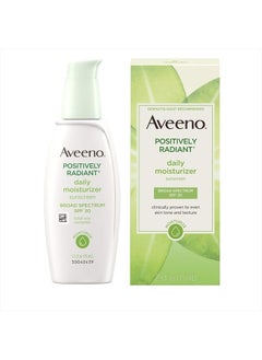 Aveeno Positively Radiant Daily Facial Moisturizer with Total Soy Complex and Broad Spectrum SPF 30 Sunscreen, Oil-Free and Non-Comedogenic, 2.5 fl. oz  - Image 1