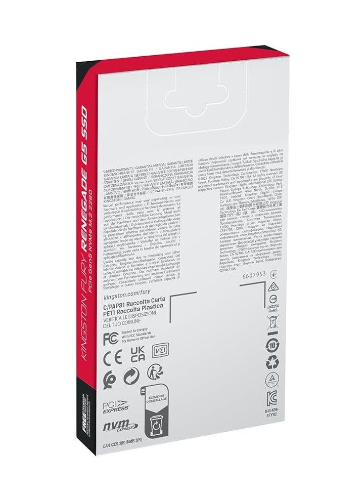Kingston FURY Renegade G5 PCIe 5.0 NVMe M.2 SSD | - Image 5